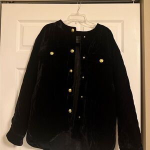 Endless Rose Black Bomber Jacket with Gold Accents